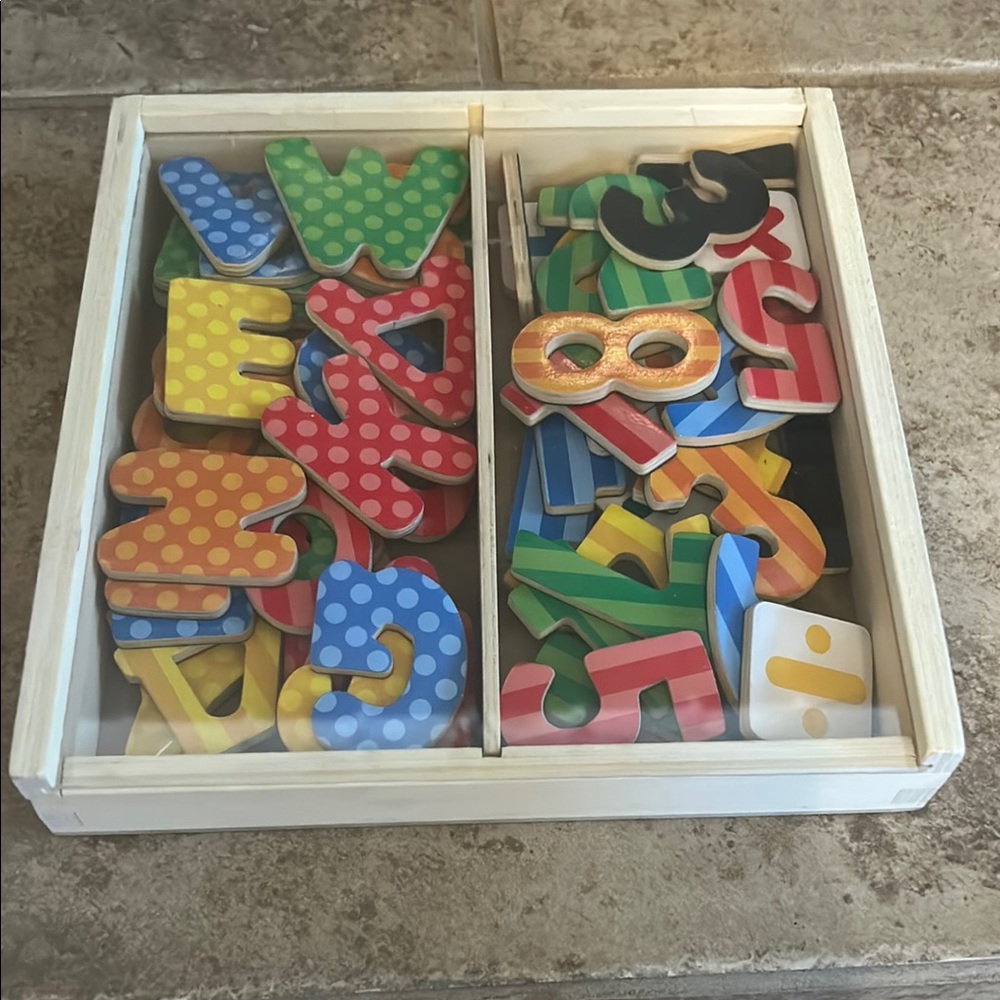Red and Yellow Learning Toys Set with Wooden Shapes